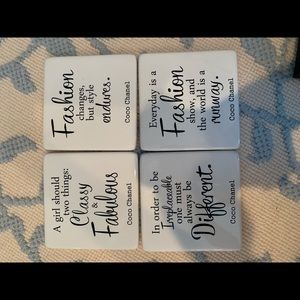 Coco Chanel quotes coasters